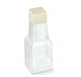 Caixa pelle bianco bottiglietta 40x40x105mm