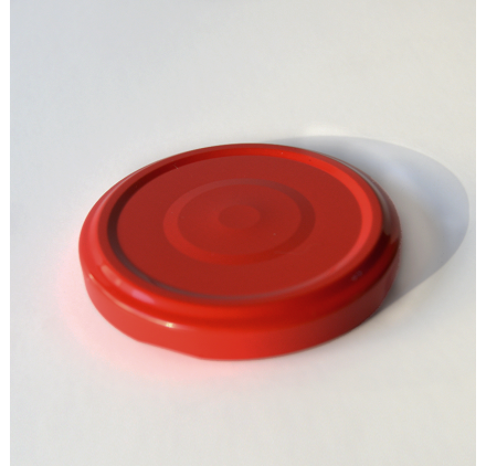 Tampa metálica vermelha