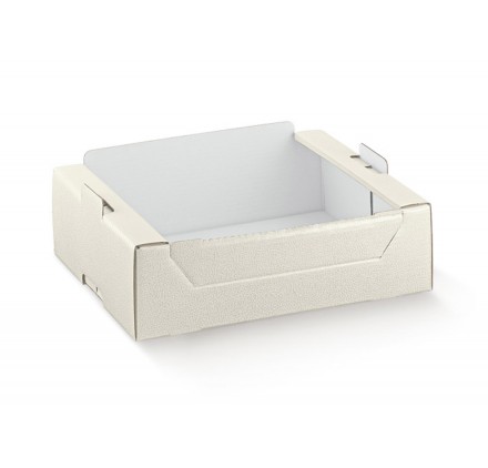 CASSETTA pelle bianco 390x290x110