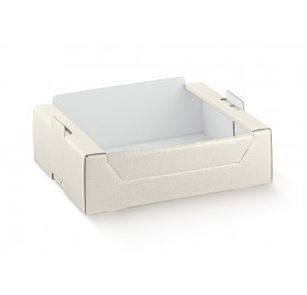 CASSETTA pelle bianco 390x290x250