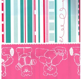 papel de embrulho liso ursos riscas