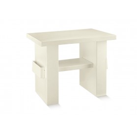 TAVOLO pelle bianco 850x600x700