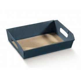 CESTO incollato juta blu 310x220x90