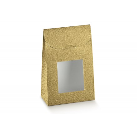 SACCHETTO C/FINESTRA pelle oro 115x55x180
