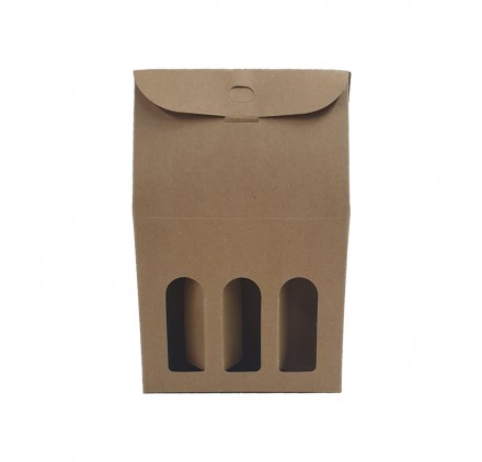 Caixinha 3 garrafas miniatura 113x37x170mm