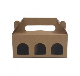 Caixinha 3 frascos miniatura 138x45x60mm 97mm altura total