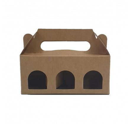 Caixinha 3 frascos miniatura 138x45x60mm 97mm altura total