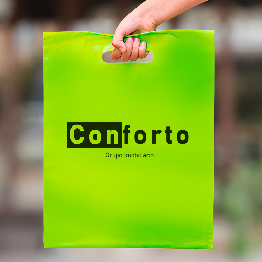 Saco pl&aacute;stico personalizado com impress&atilde;o
